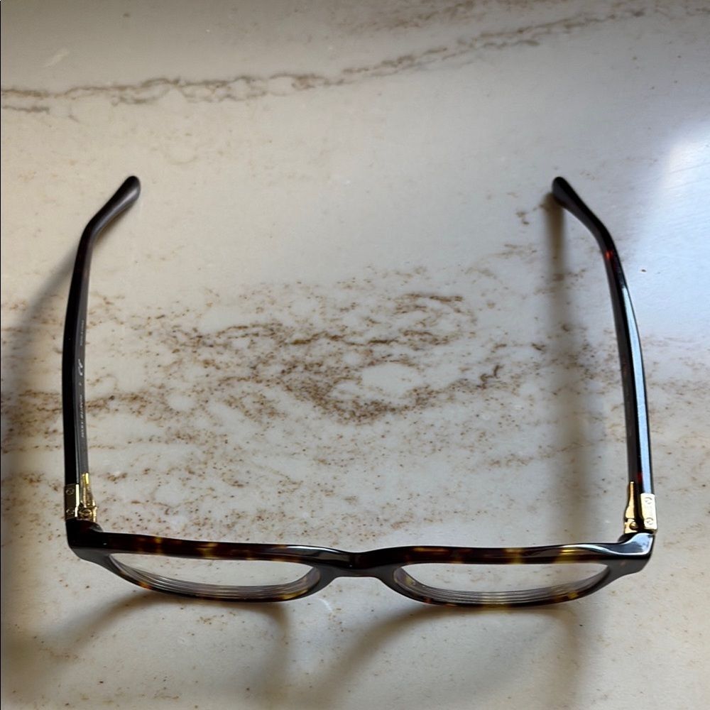Tory Burch - Tortoiseshell Eyeglasses Frames with Orange Logo Case and Bag - Picture 3 of 7